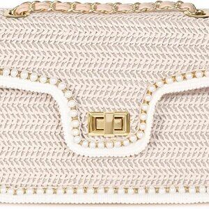 Elegant Raffia Clutch Bag with Pearls - Eco-Friendly Straw Purse for Women